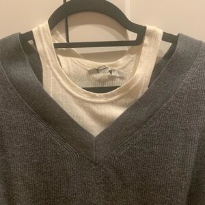 Alexander Wang Gray and Cream Women Sweater